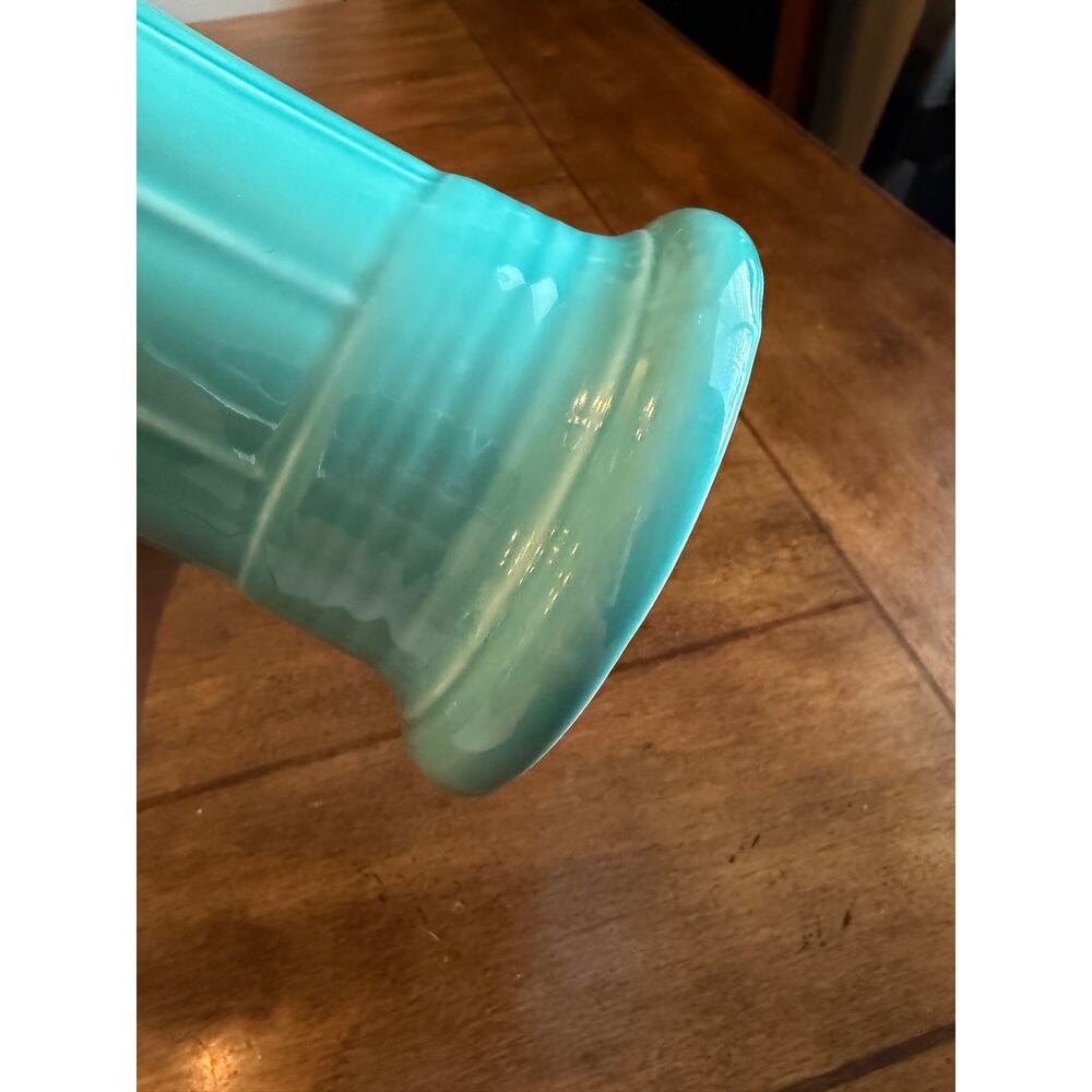 Fiesta turquoise medium vase 9.5” HLC USA ceramic flower vase Fiestaware - Picture 7 of 14